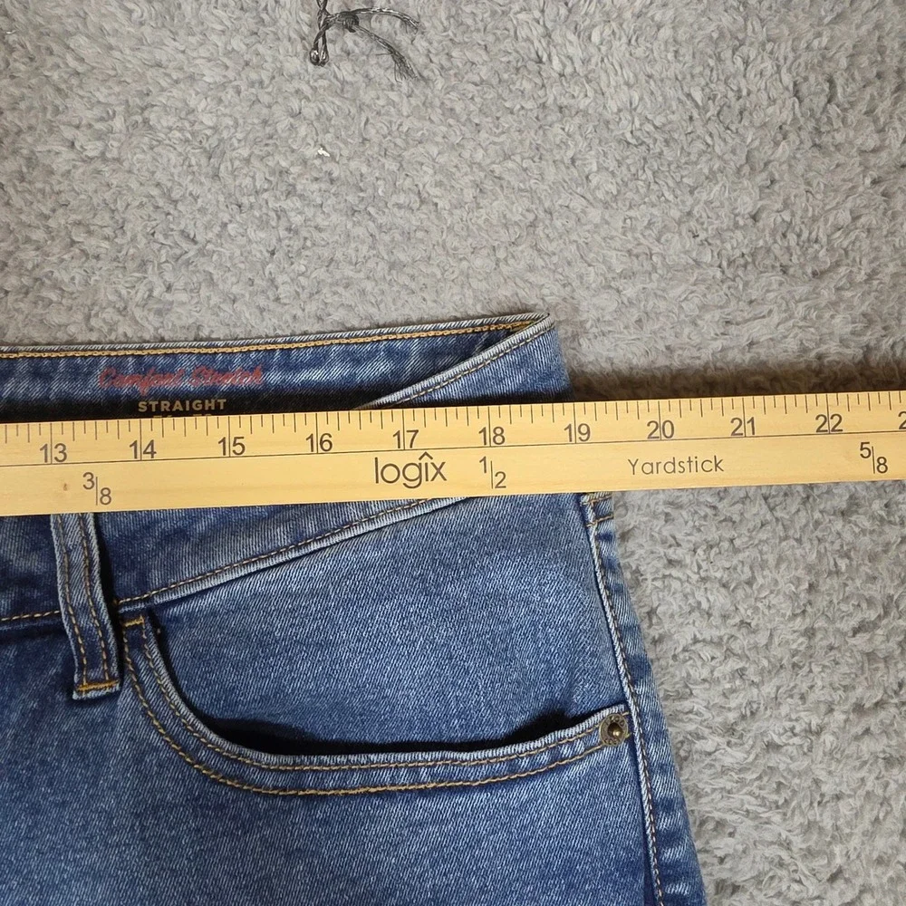 IZOD Straight Fit Jeans Mens 36x32 Blue NEW Comfort Stretch Denim 5-Pocket